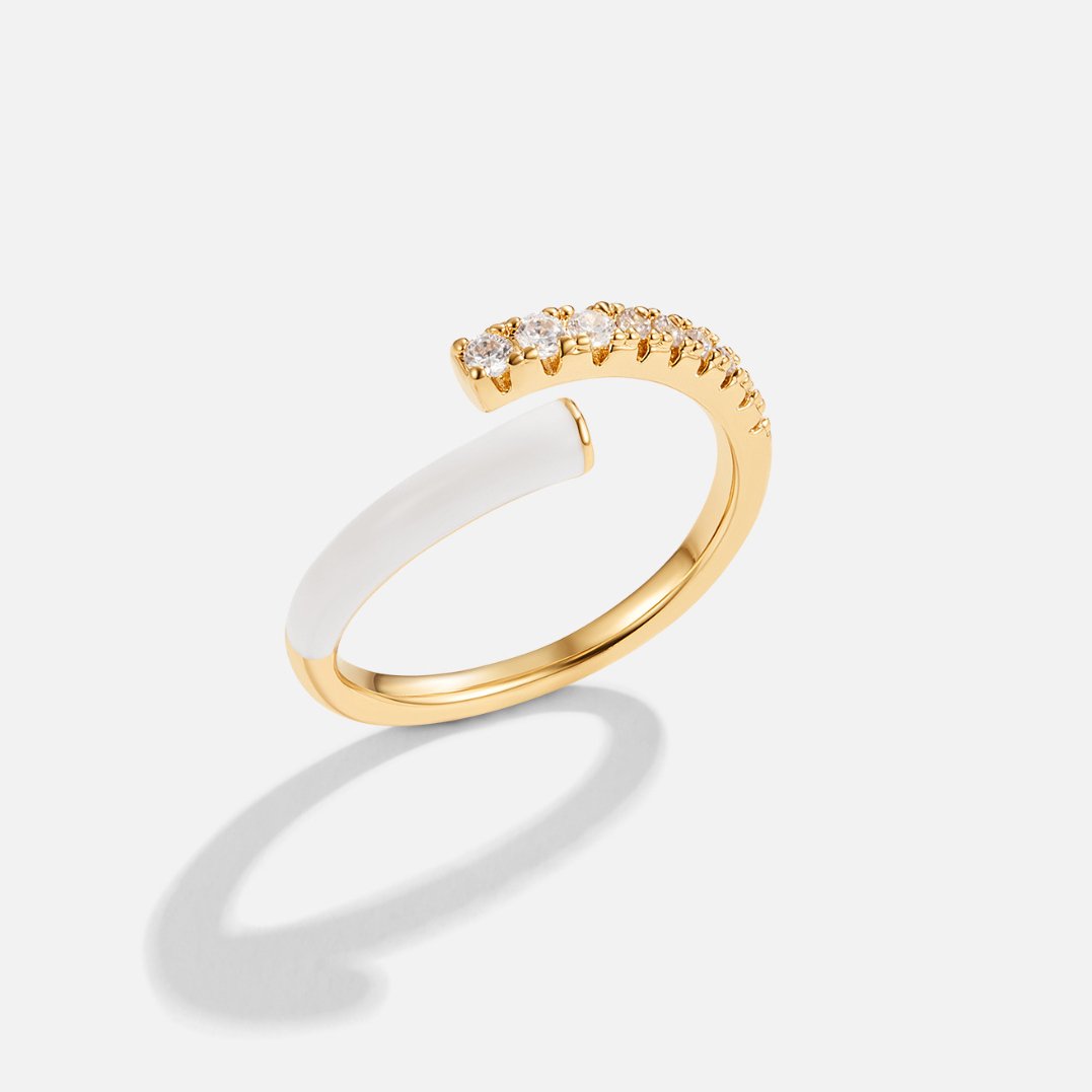 Arya Gold & White Shell Wrap Ring