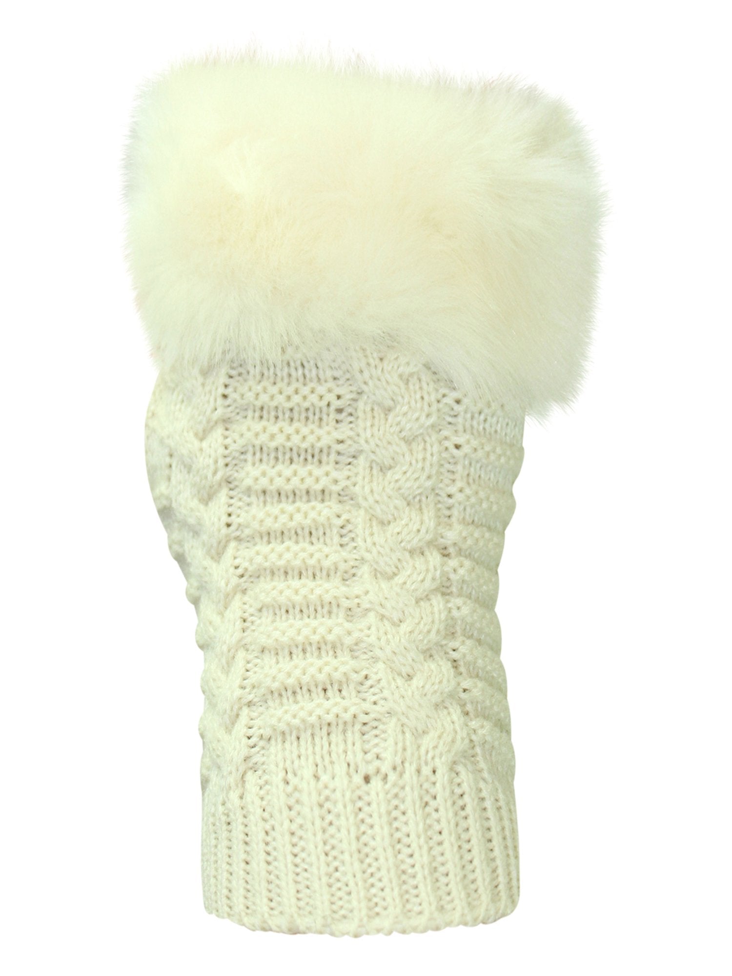 Faux Fur Trim Arm Warmer Fingerless Gloves