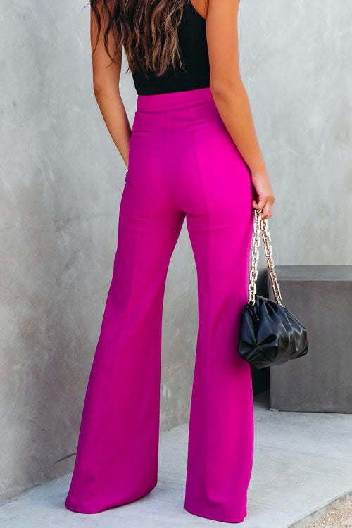 Heididress Chic to Work Office Split Hem High Rise Pants