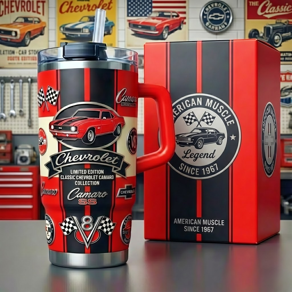 ๐ Classic Chevrolet Camaro Muscle Car Insulated Tumbler