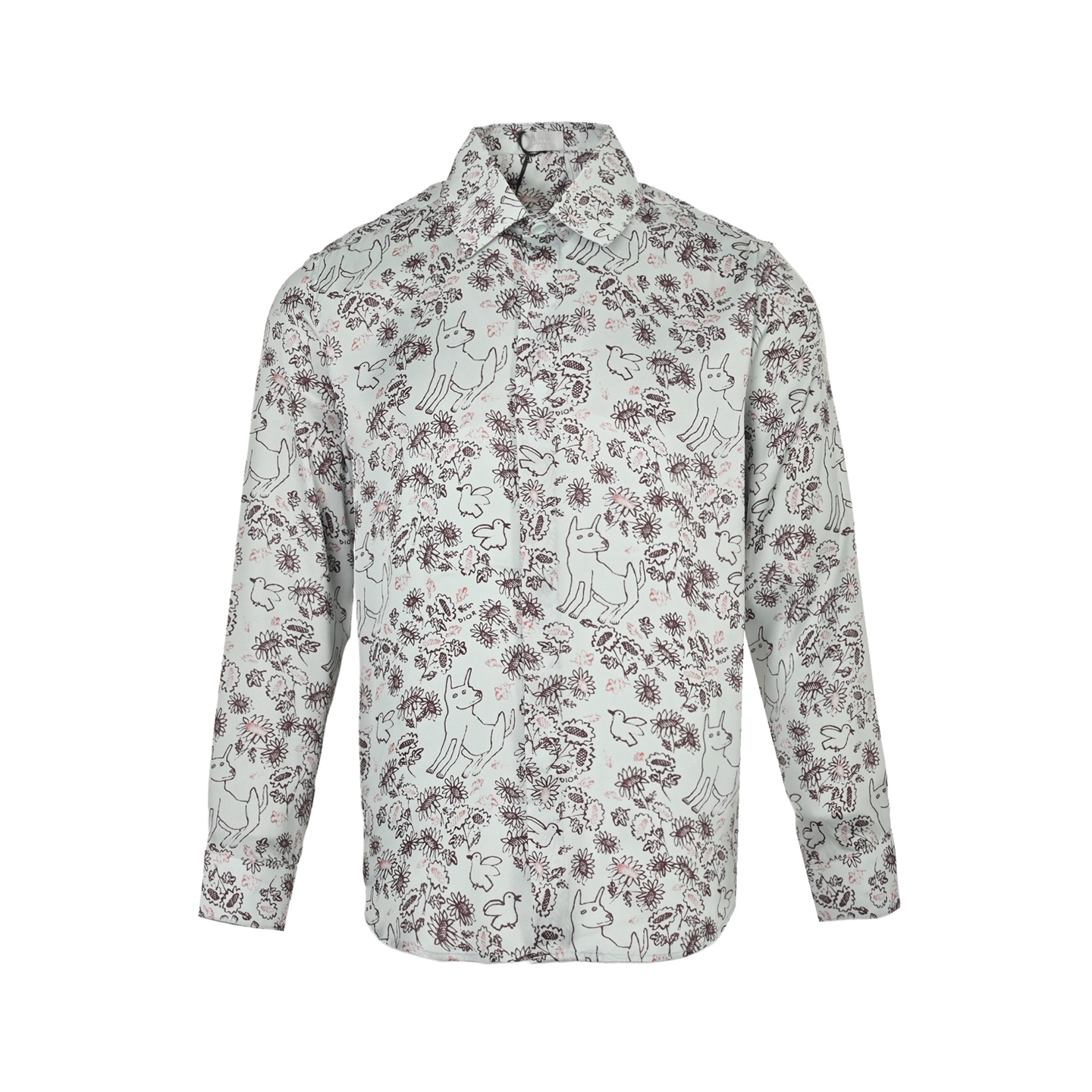 Dior 25ss floral and bird print shirt