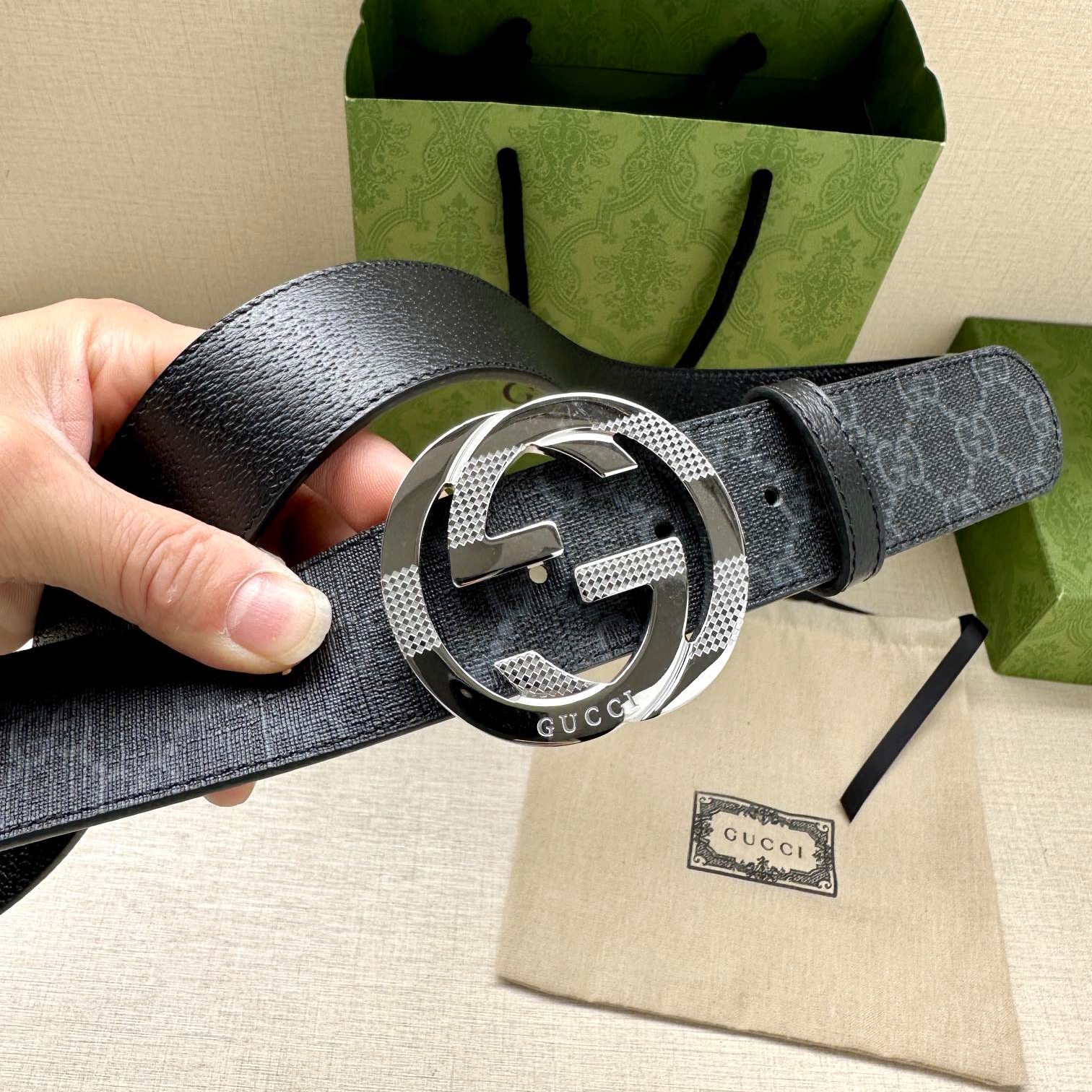 Gucci Marmont printed leather belt 3.8 cm wide