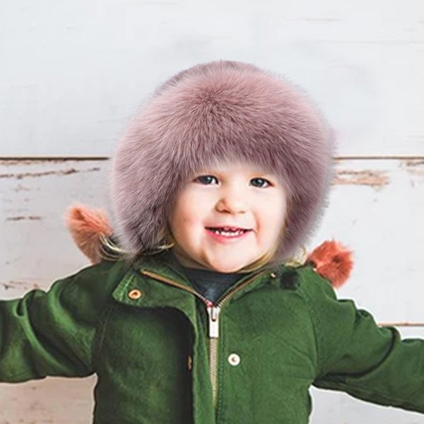 Fashion sweet and cute mink fox fur braided real hair warm thick fisherman hat basin hat