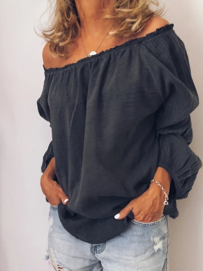 Ladies cotton linen casual shirt