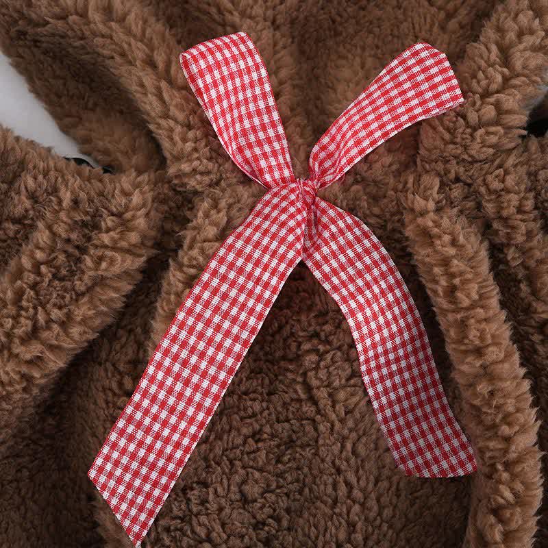 Cartoon Bear Bow Knot Plush Halter Lingerie