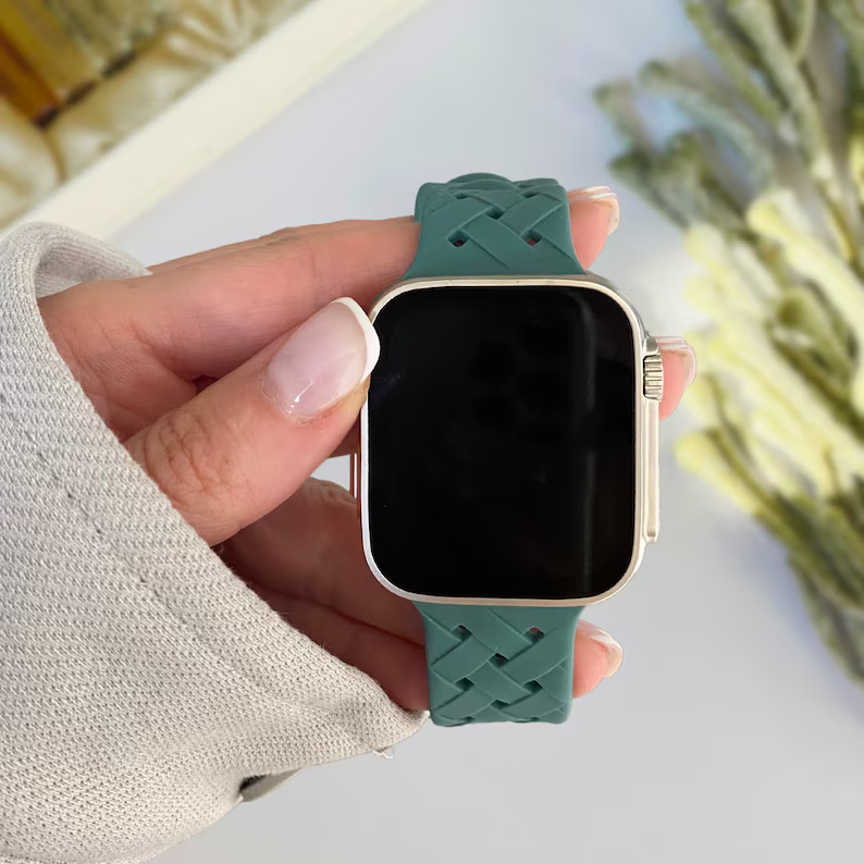 Silicone Braided Watch Band For Apple Watch