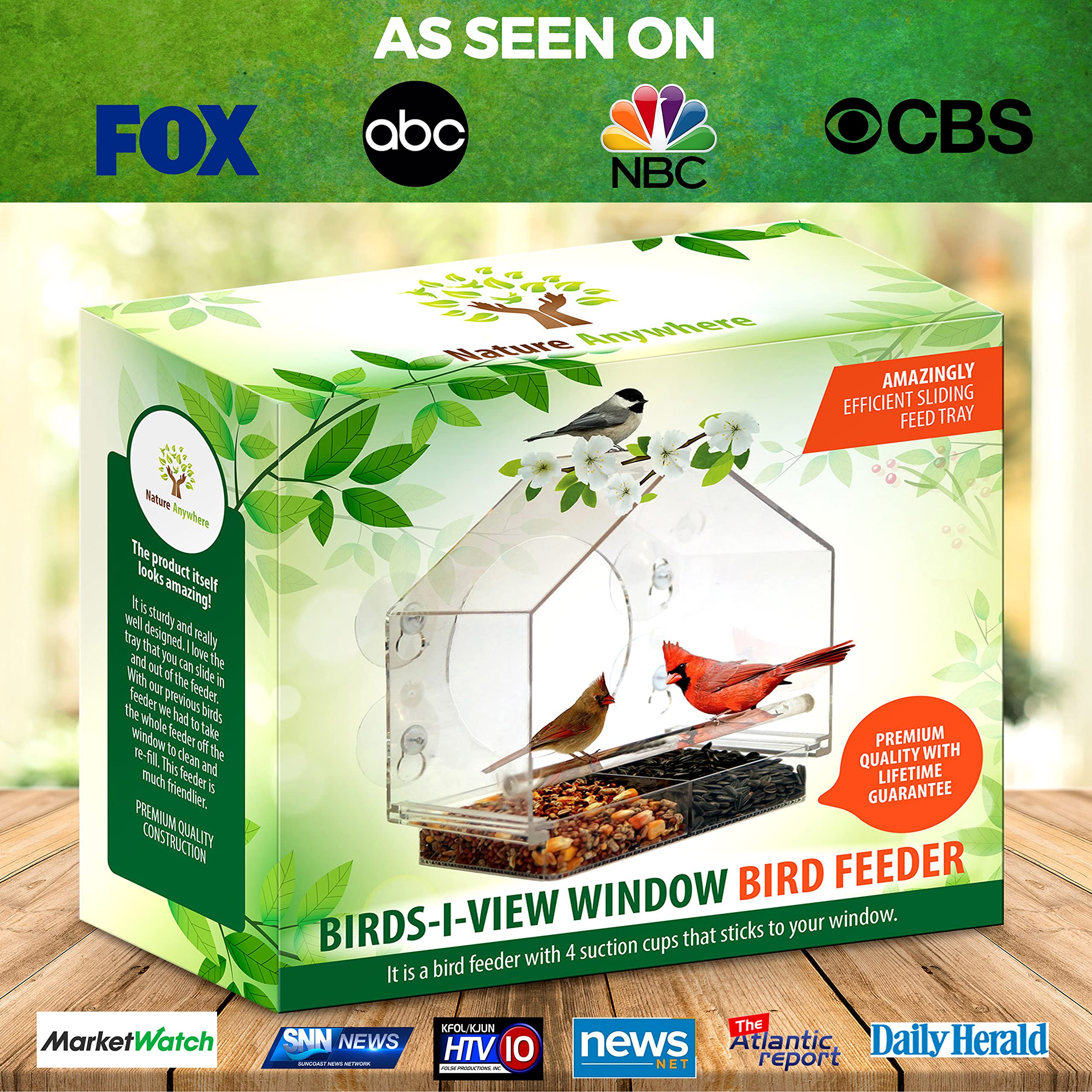 2024 New Year Promotion--Window Bird Feeders with Strong Suction Cups