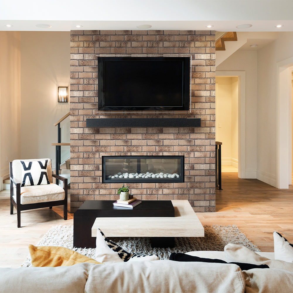 3D Coffee Brown Brick Peel and Stick Wall Tile