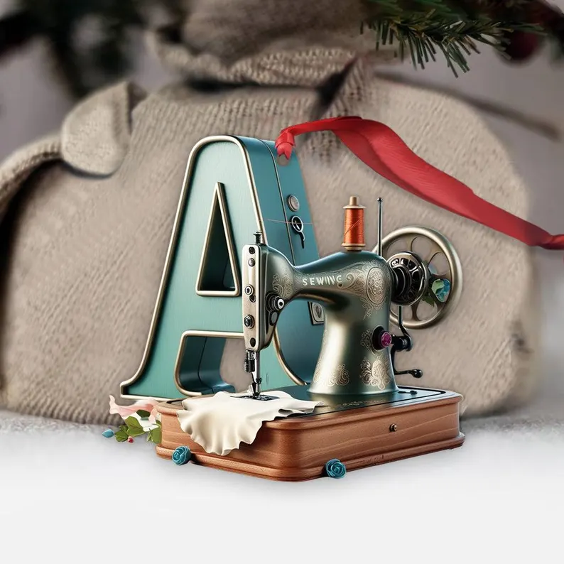 Beautiful Sewing Letter Ornament