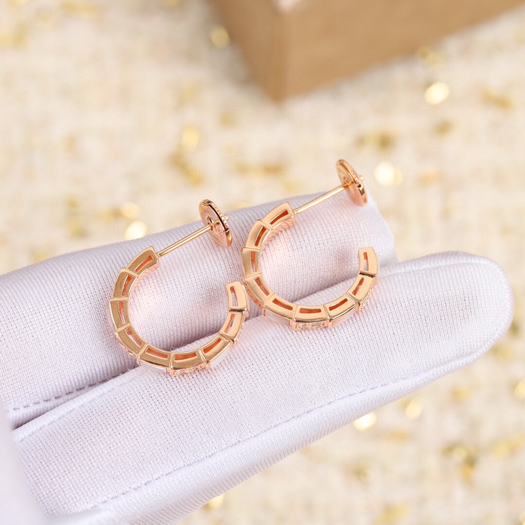 Bulgari hoop diamond earrings
