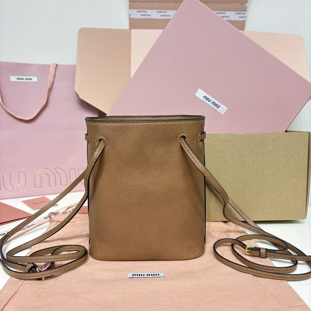 Miu Miu Suede Mini Bucket Bag 5NF460