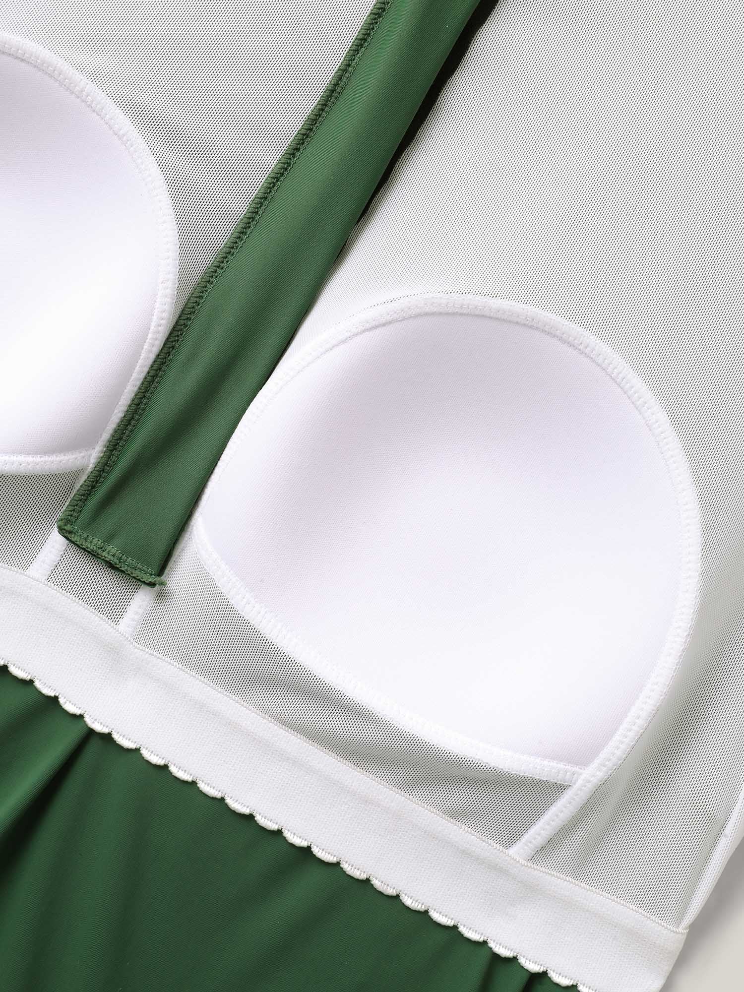 Zipper Drawstring Detail Solid Swim Top