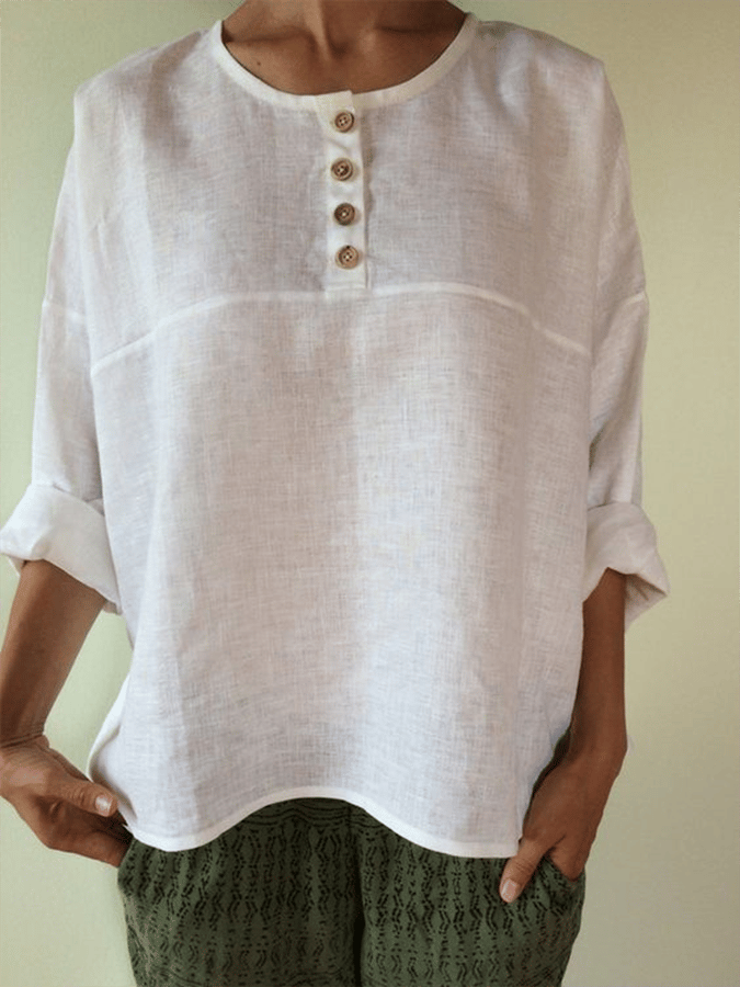Women's Button Down Design Simple Loose Casual Shirt