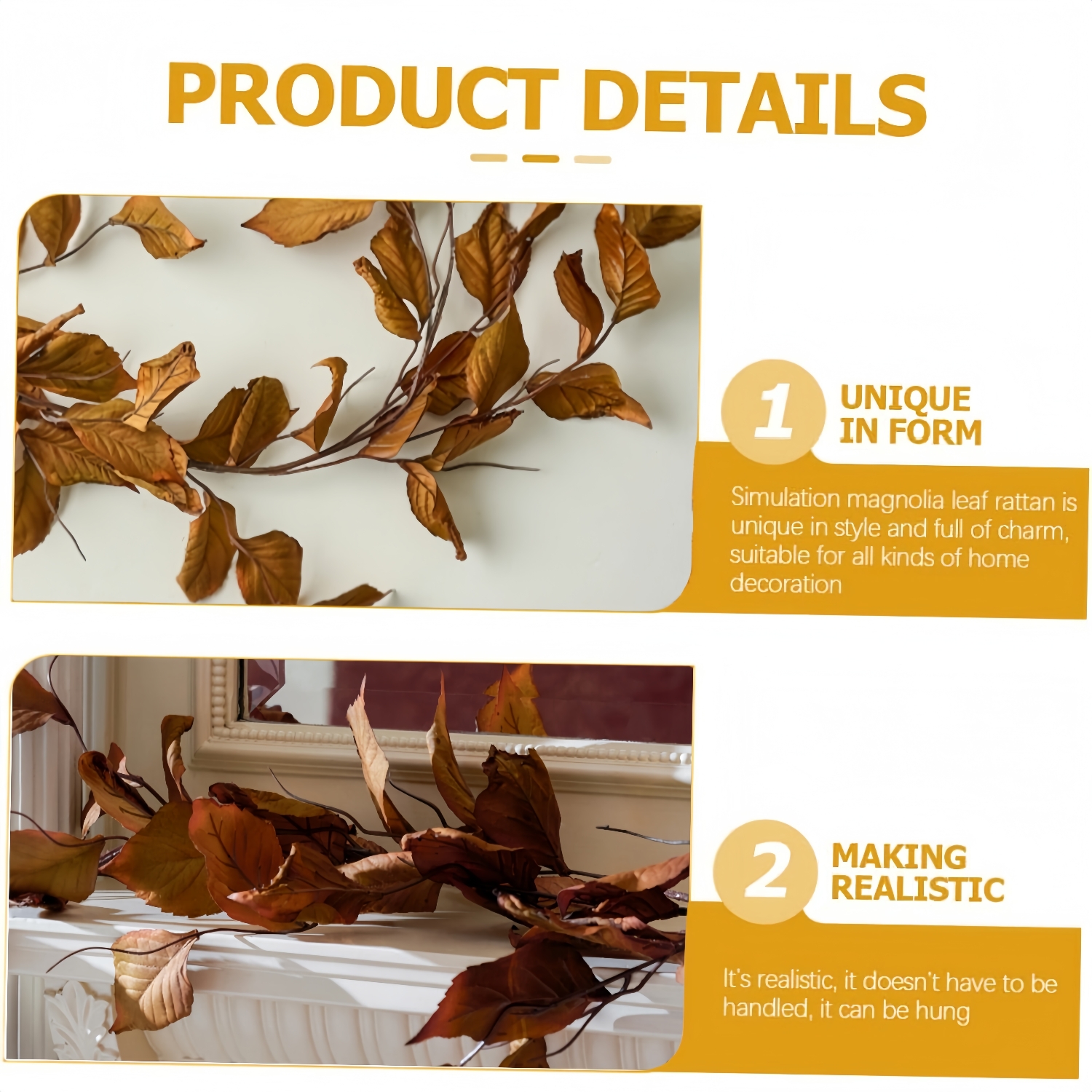 🏆Flash Sale⚡Magnolia Leaf Garland - UV resistant, Waterproof, Windproof