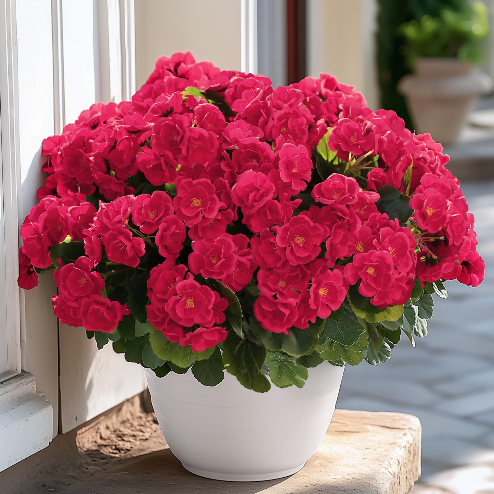 🏆Flash Sale⚡Artificial Flowers for Outdoors Decoration Silk Geranium, UV Resistant
