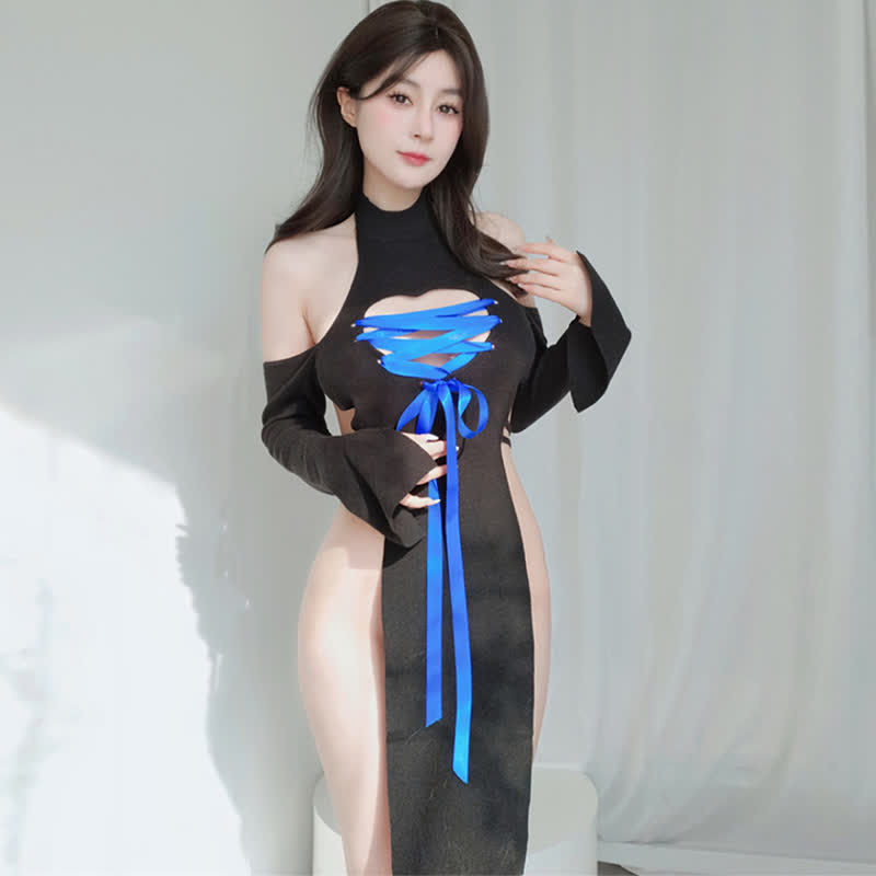 Sexy Love Heart Hollow Out Lingerie Dress