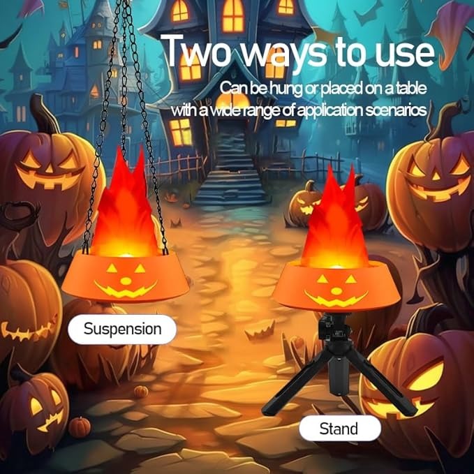 ⚡Flash Sale⚡Hanging and Standing LED Flame Pumpkin Fire Pit Lamp