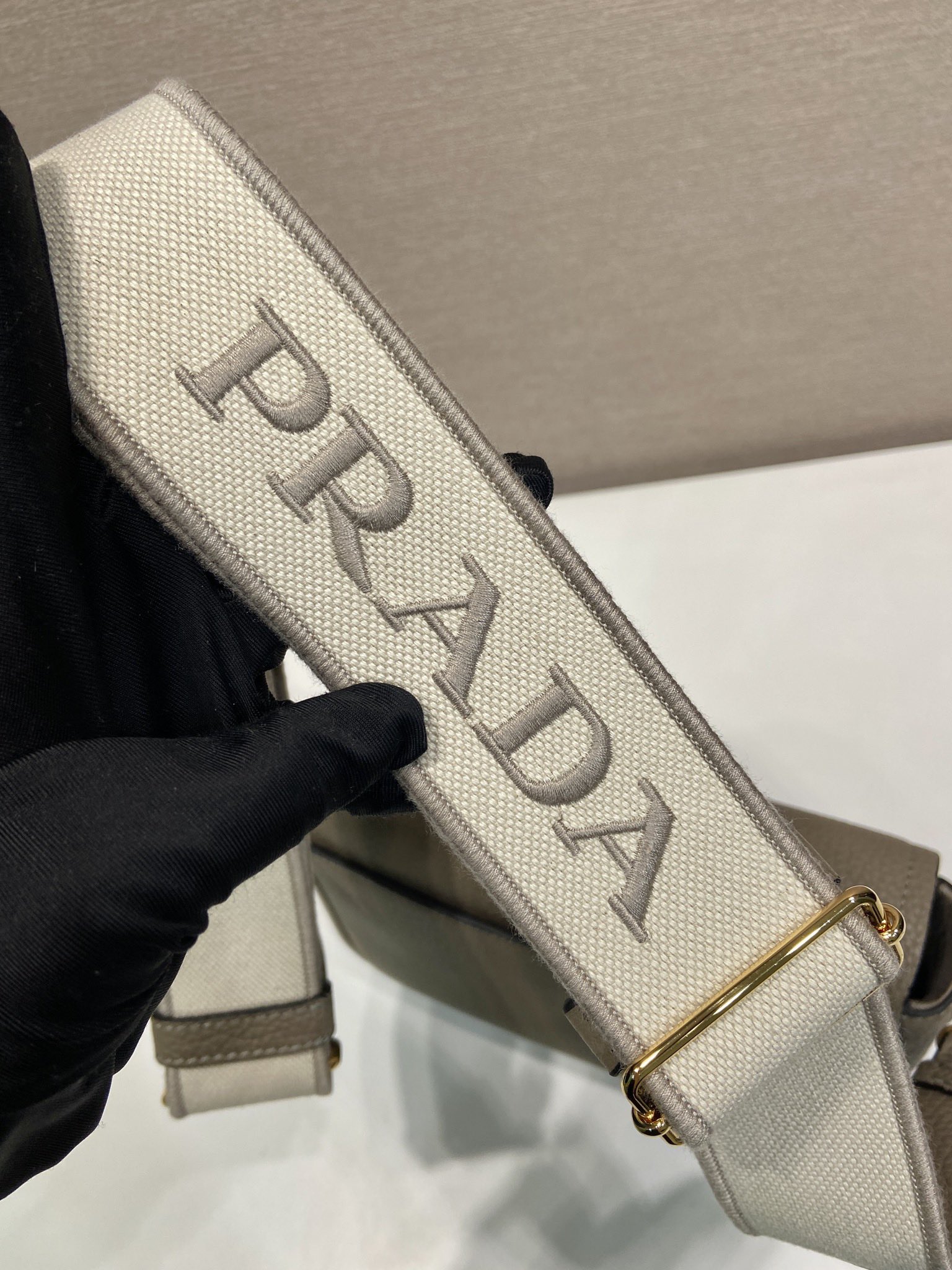 Prada Embroidered Strap Shoulder Bag 1BD314