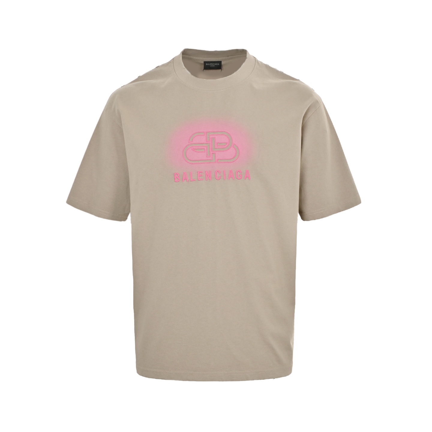 Balenciaga 25ss lock letter embroidered inkjet short sleeve