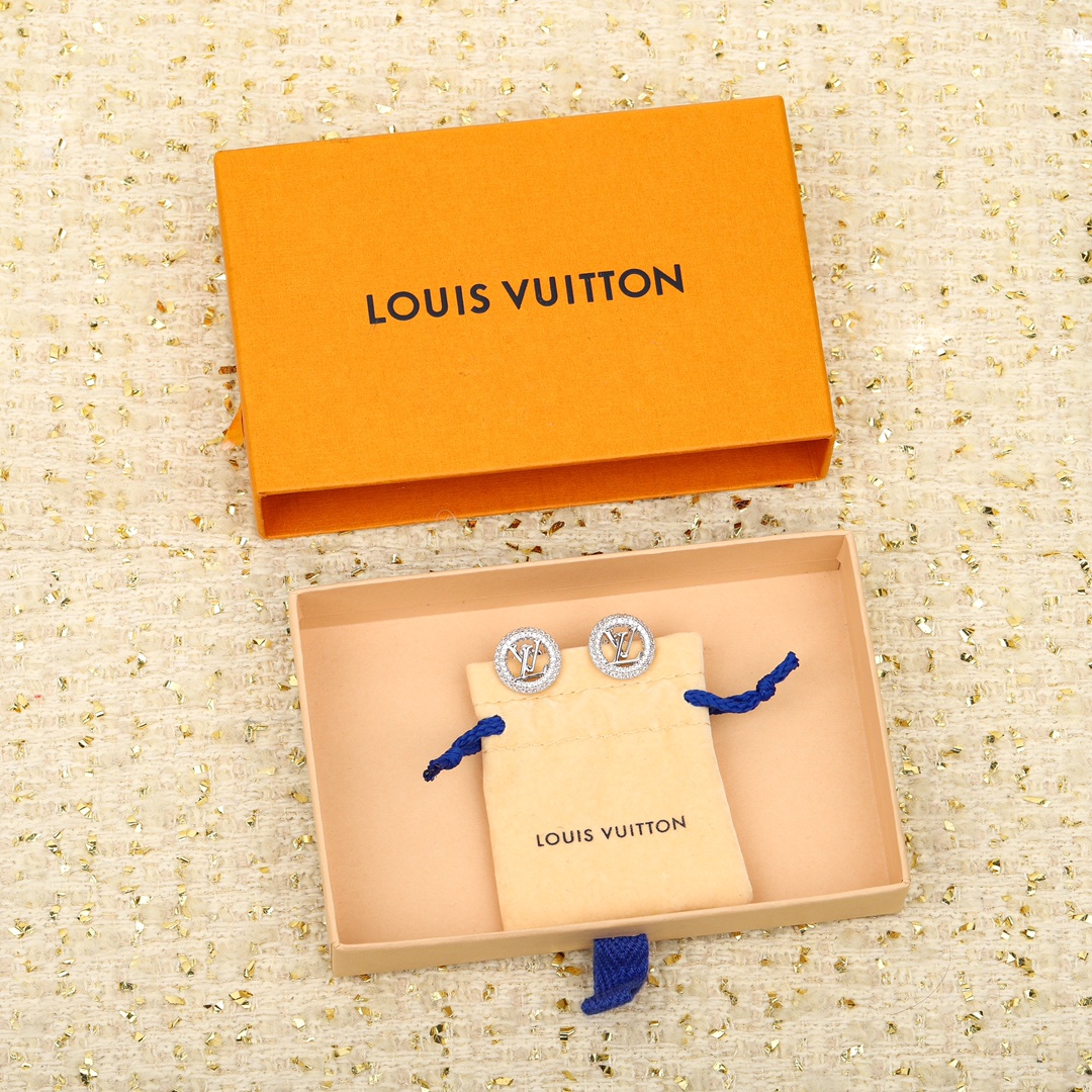Louis Vuitton Letter Diamond Earrings