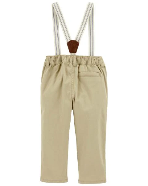Oshkosh Plaid Button-Front Bodysuit with Twill Suspender Pants