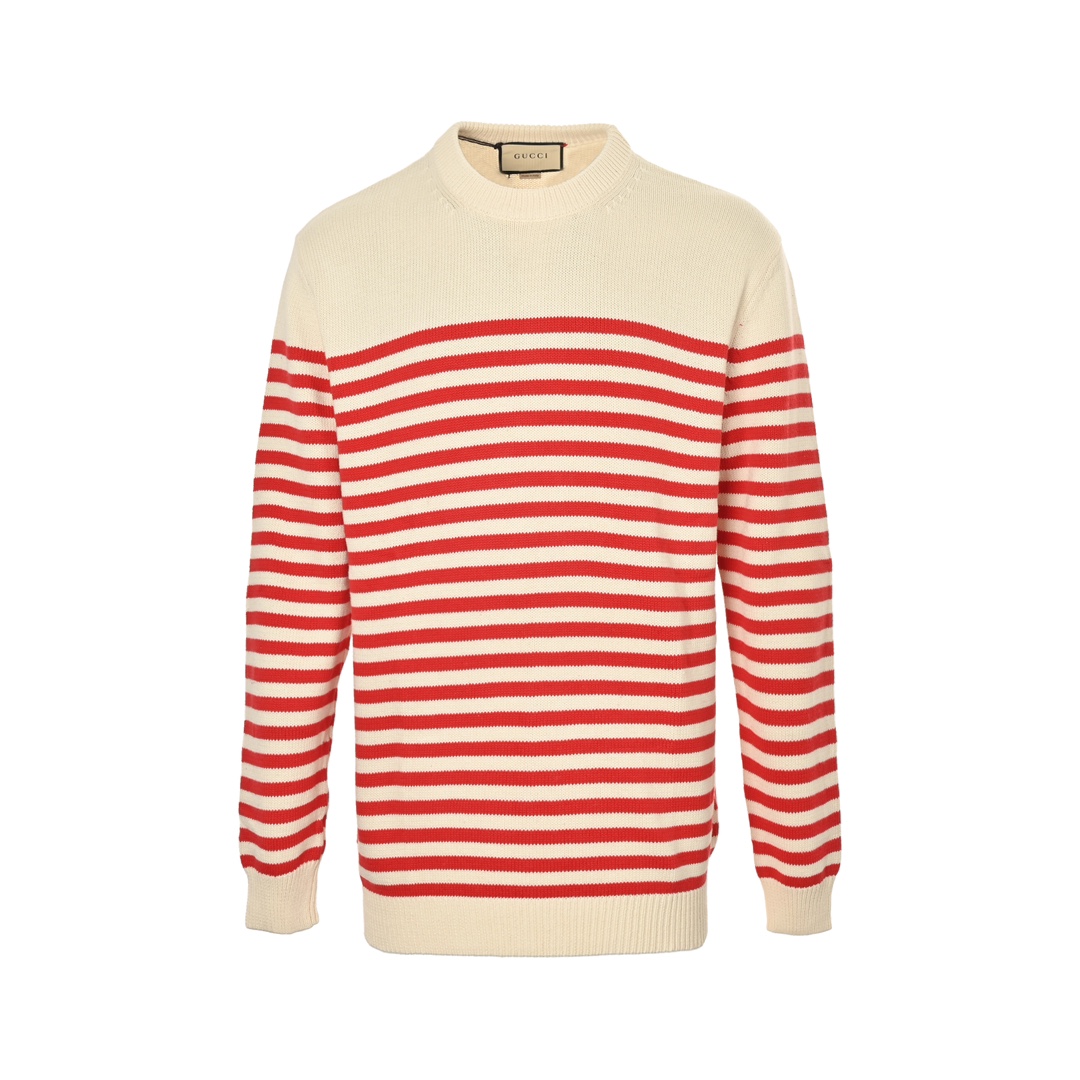 Gucci 24Fw red striped crewneck sweater