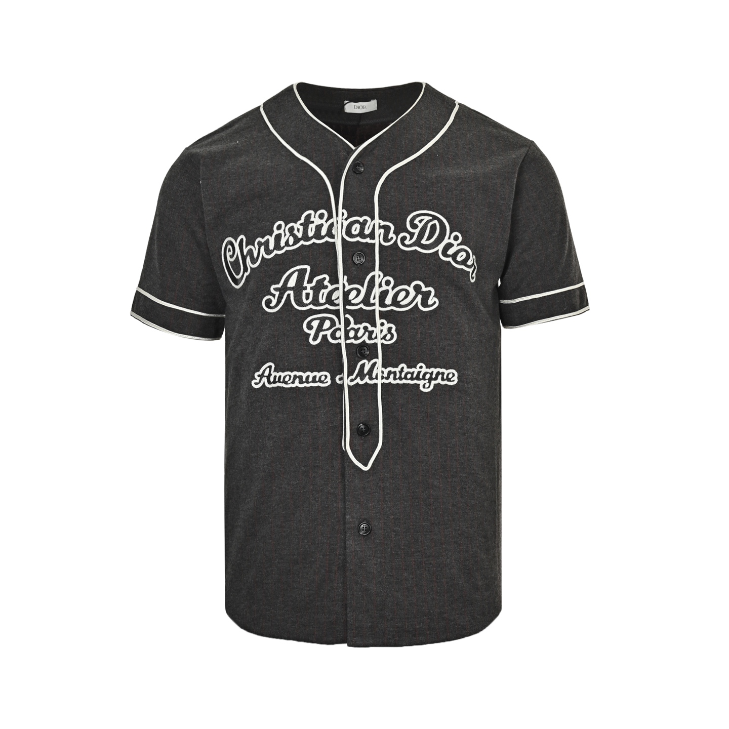 Dior chest embroidered short-sleeved baseball jacket