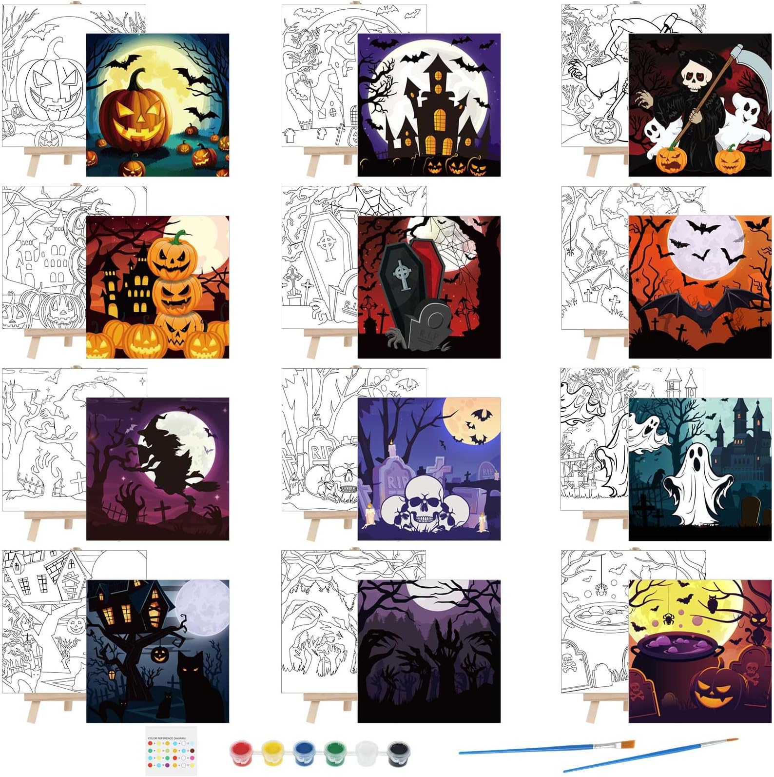 Last Day 50% OFF👻Set of 4 pcs Halloween Paint Sets