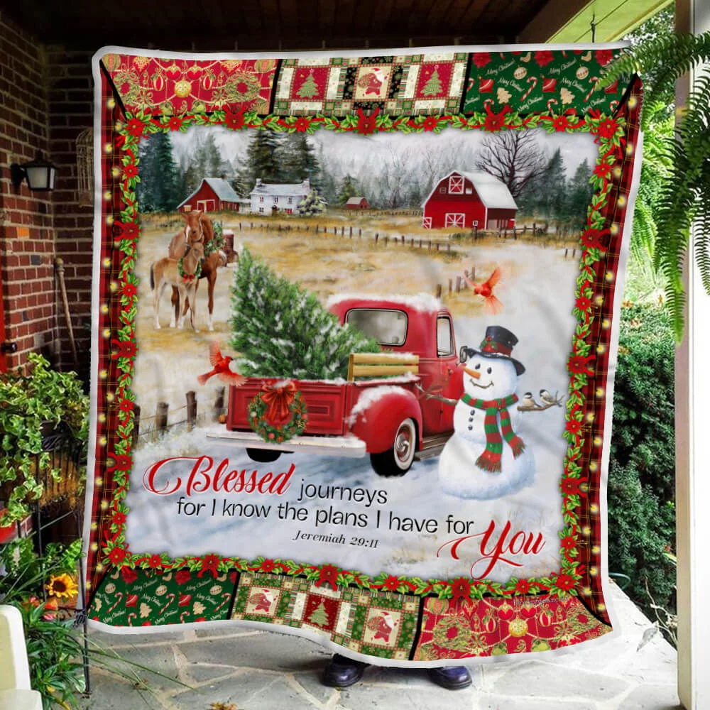 Red Truck Christmas. Blessed Journeys Sofa Throw Blanket