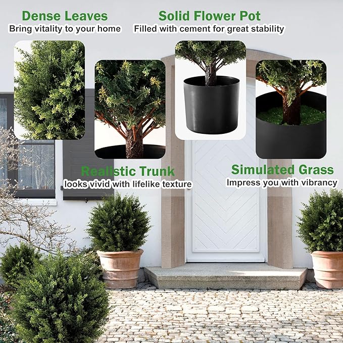 Sale 49% off 🔥UV Resistant Artificial Cedar Leafy Pot Plant (Urn Filler with Real Feel)