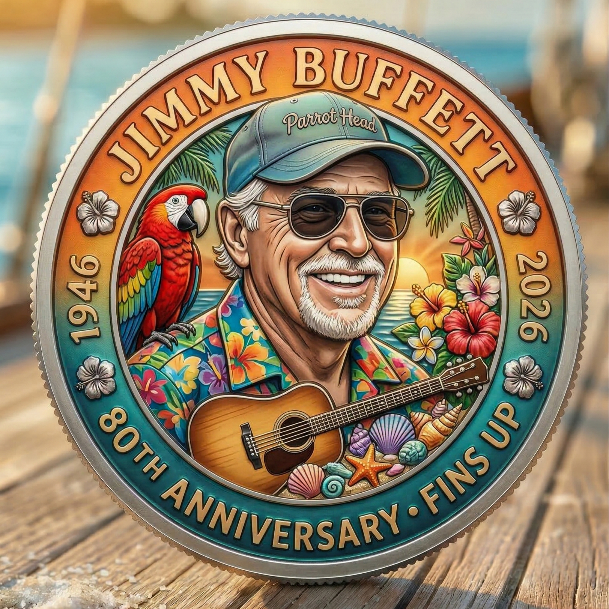 Jimmy Buffett 80th Anniversary Commemorative Coin