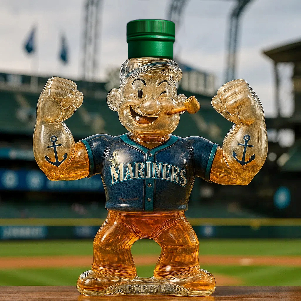 💪⚾Uncork the Strength — Popeye x Mariners Collector Bottle
