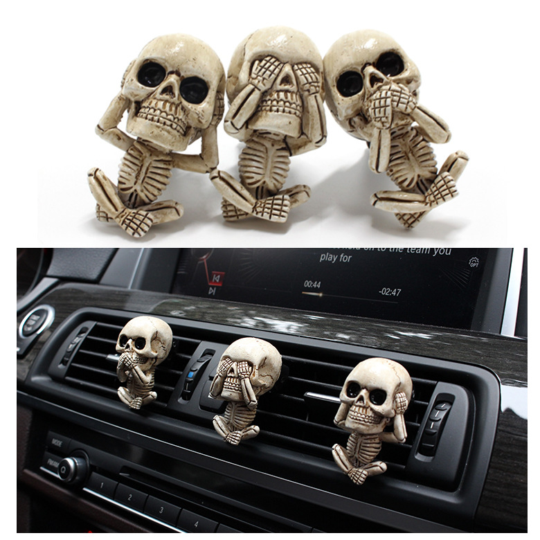 (🔥Last Day Promotion-SAVE 60% OFF)💀EVIL SKULL TRIO STATUE(A SET OF 3PCS)-WITH AIR FRESHENER-BUY 2 GET 10% OFF & FREE SHIPPING