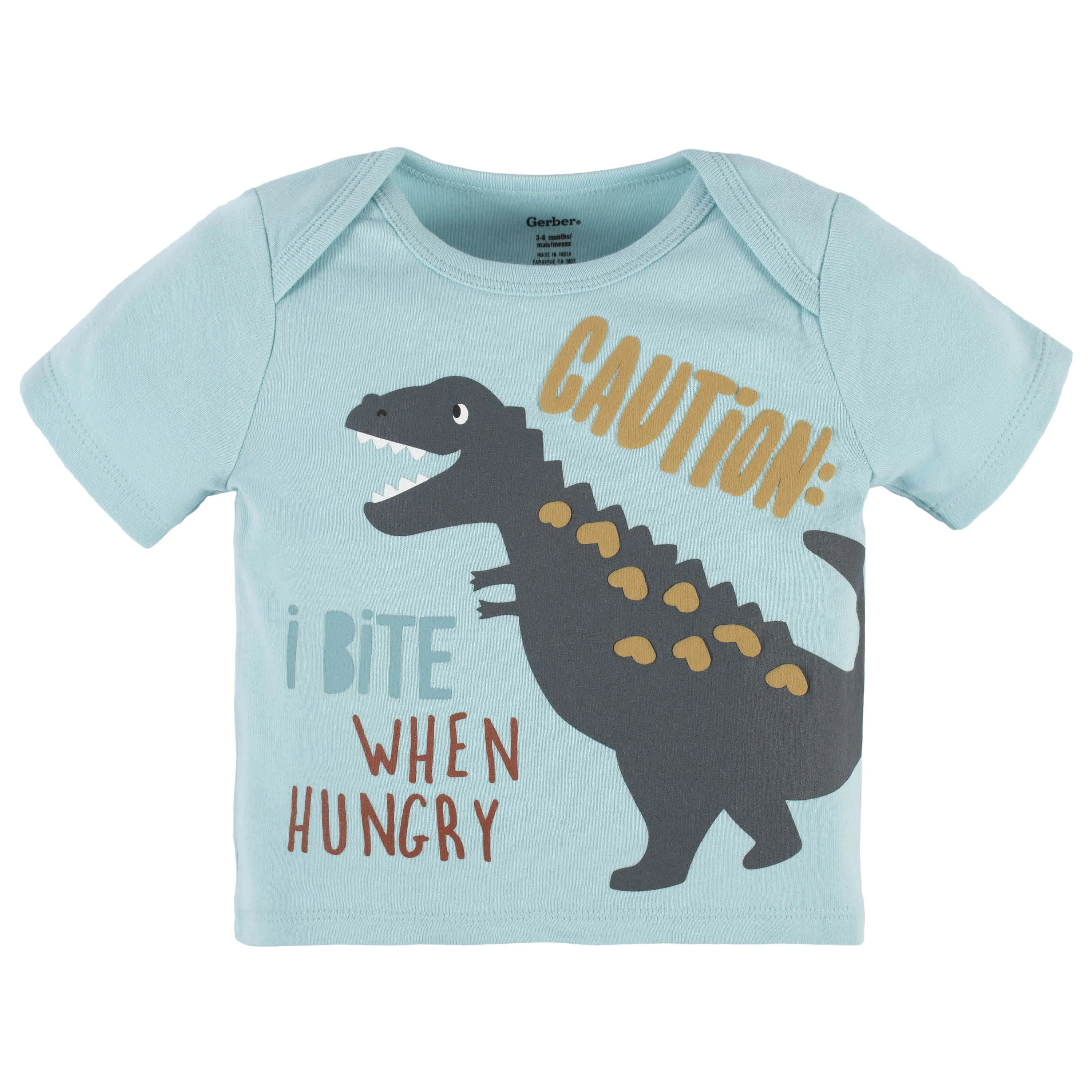 4-Piece Baby Boys Dino Blues Onesies Bodysuit, Tee, Shorts & Pant Set
