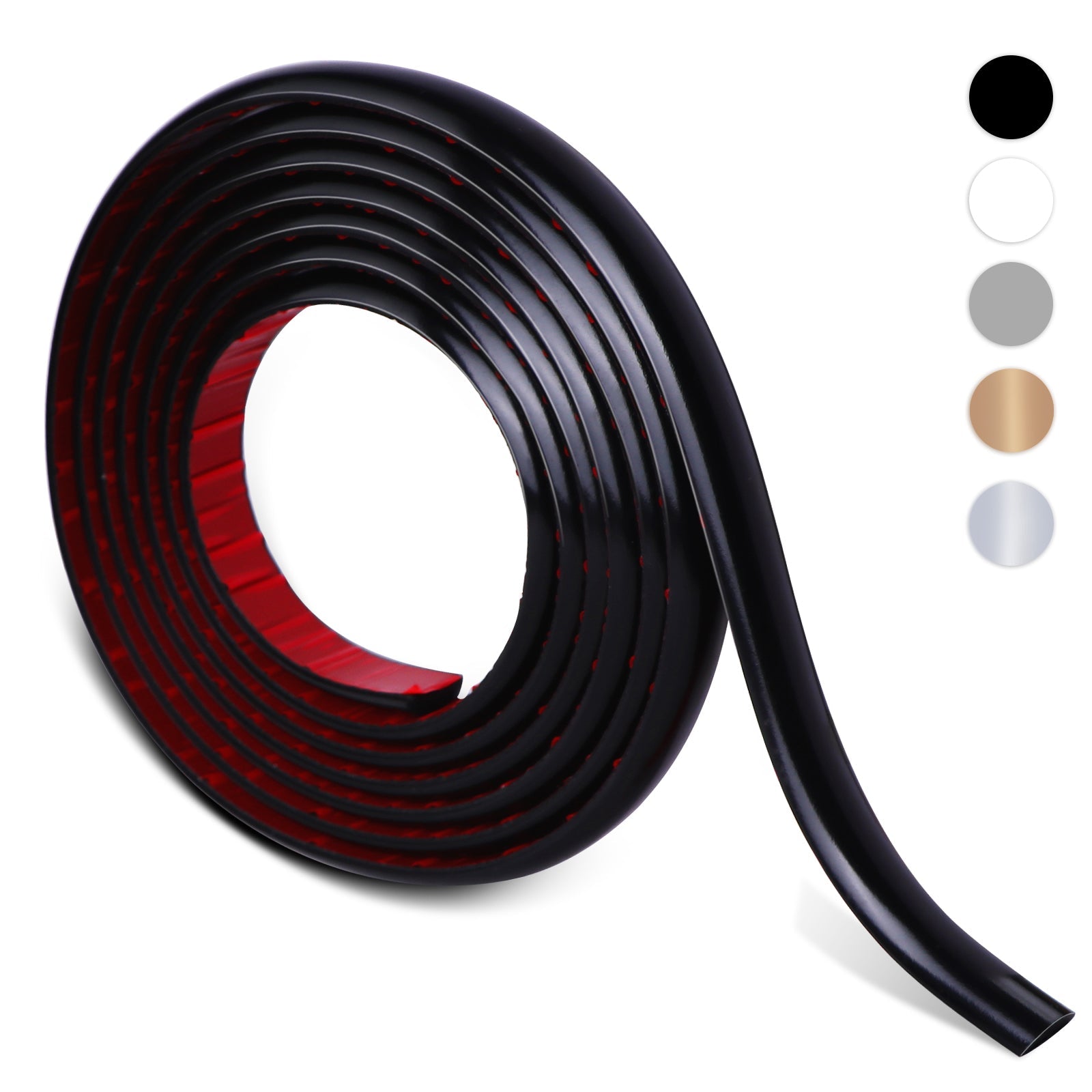 10 Feet Black Peel and Stick Tile Edge Trim Roll Pack