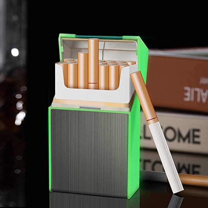 (🔥Last Day Promotion-SAVE 65% OFF) -2 in 1 Rechargeable Flame-Less Windproof Glowing Electric Lighter Cigarette Case-BUY 2 GET 10% OFF & FREE SHIPPING