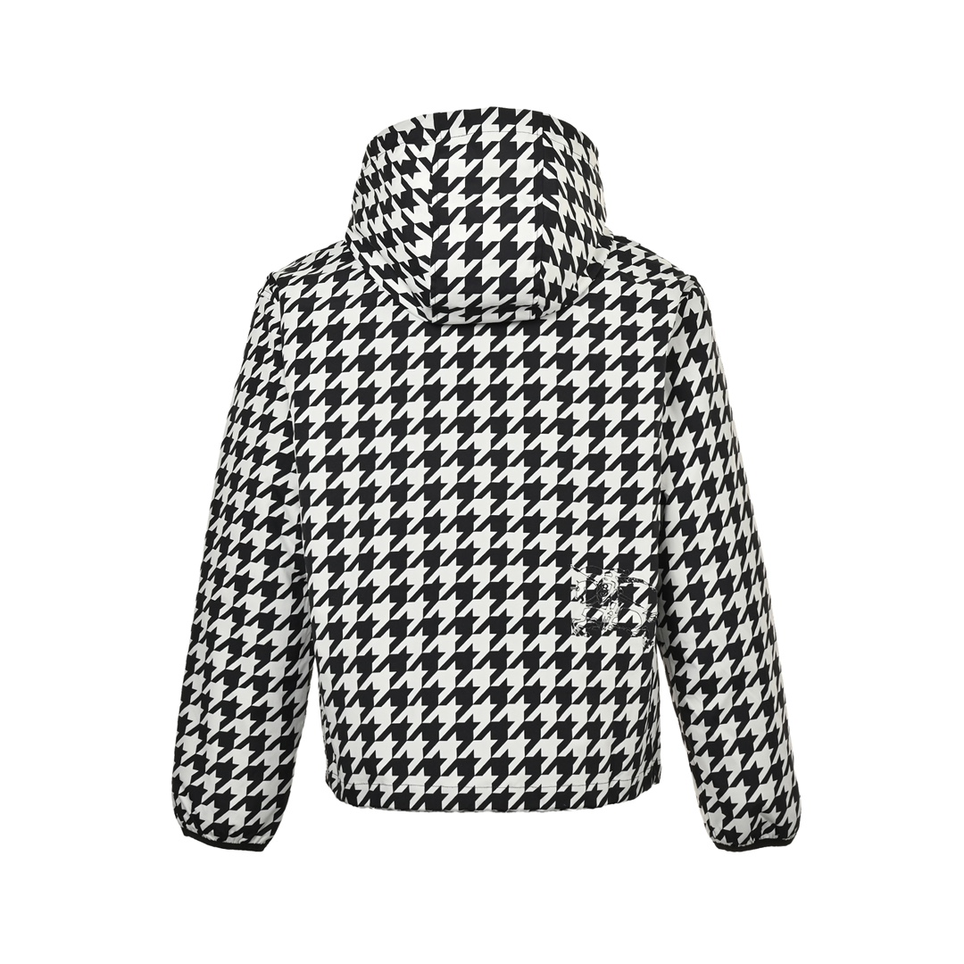 Burberry 24Fw houndstooth reversible hooded jacket