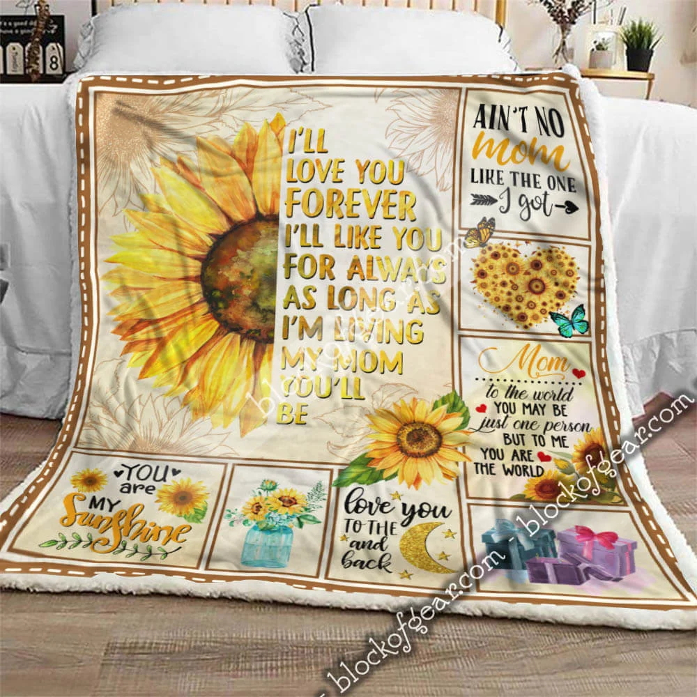 Mom. I Will Love You Forever. Sunflower Sofa Throw Blanket