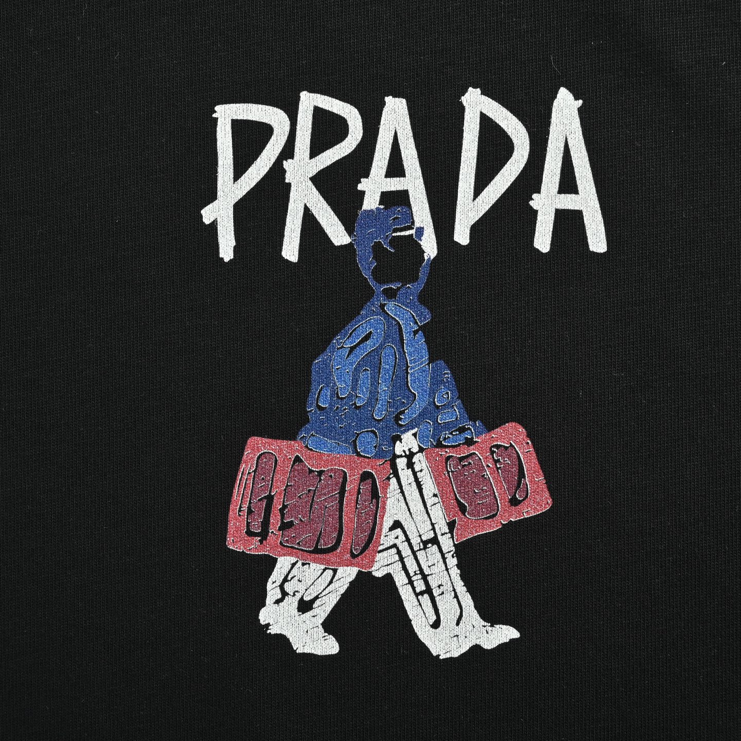 Prada 25ss handbag man letter print short sleeve