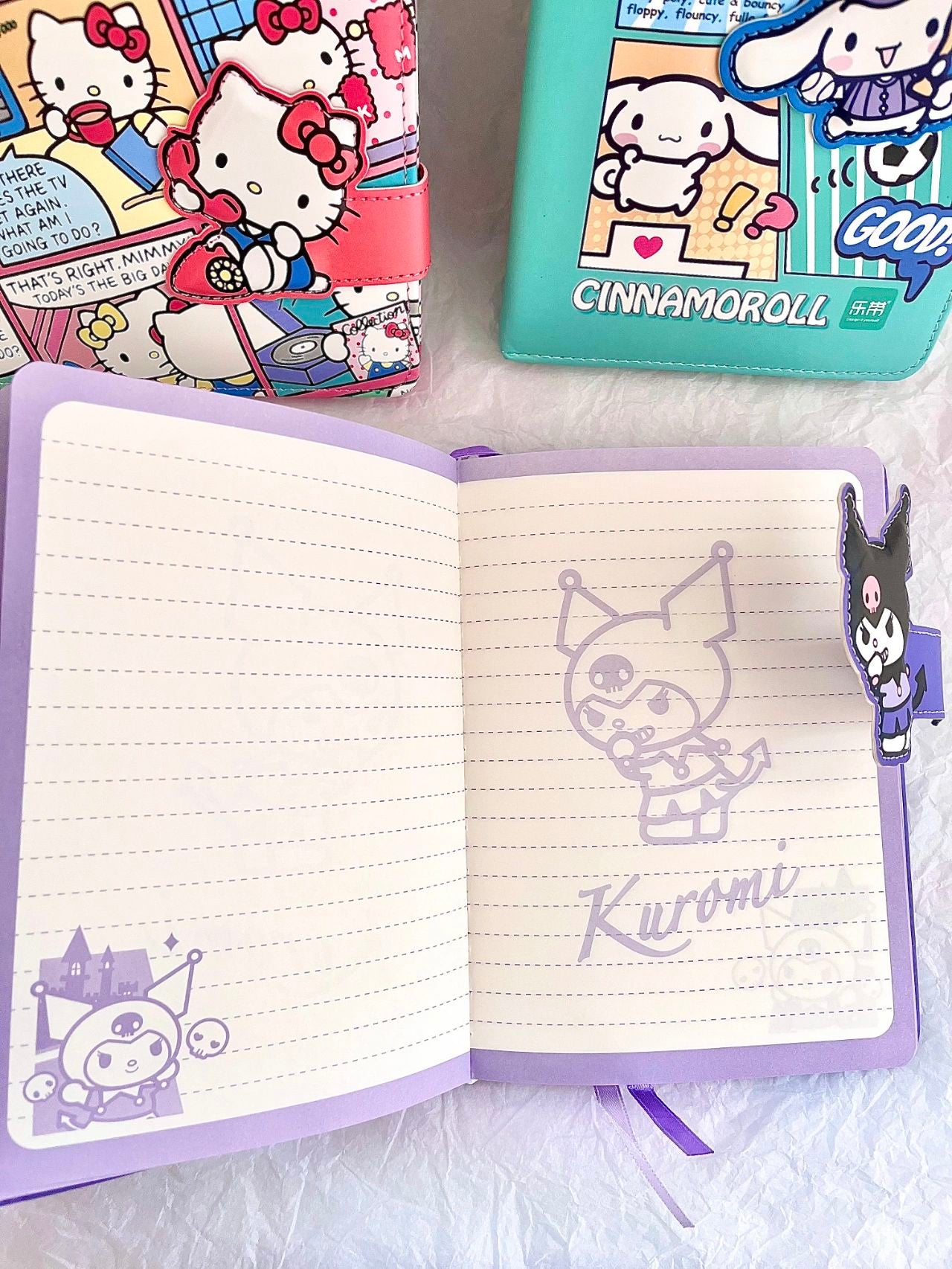 Sanrio Magnetic Clasp Notebook( B5, 6.9x9.8 Inches, 96 Lined Pages)|Diary Personal Journal for Women  Office School Supplies
