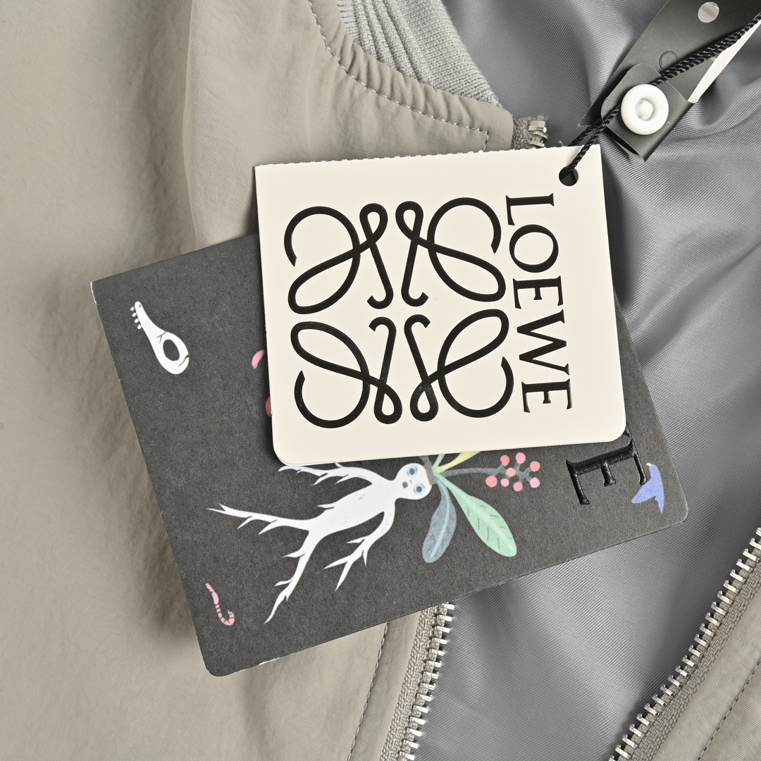 Loewe 24Fw chest embroidered logo bomber jacket