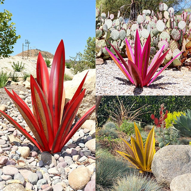 🔥Last Day 50% OFF🔥HandMade Painted Metal Century Plant🔥Buy 2 save 10% & Free Shiping