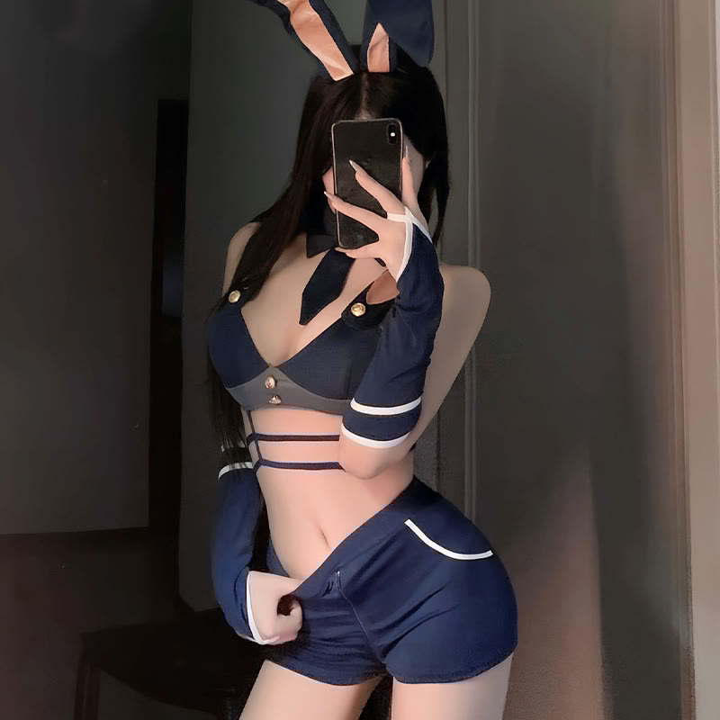 Cosplay Bunny Officer Uniform Lingerie Set