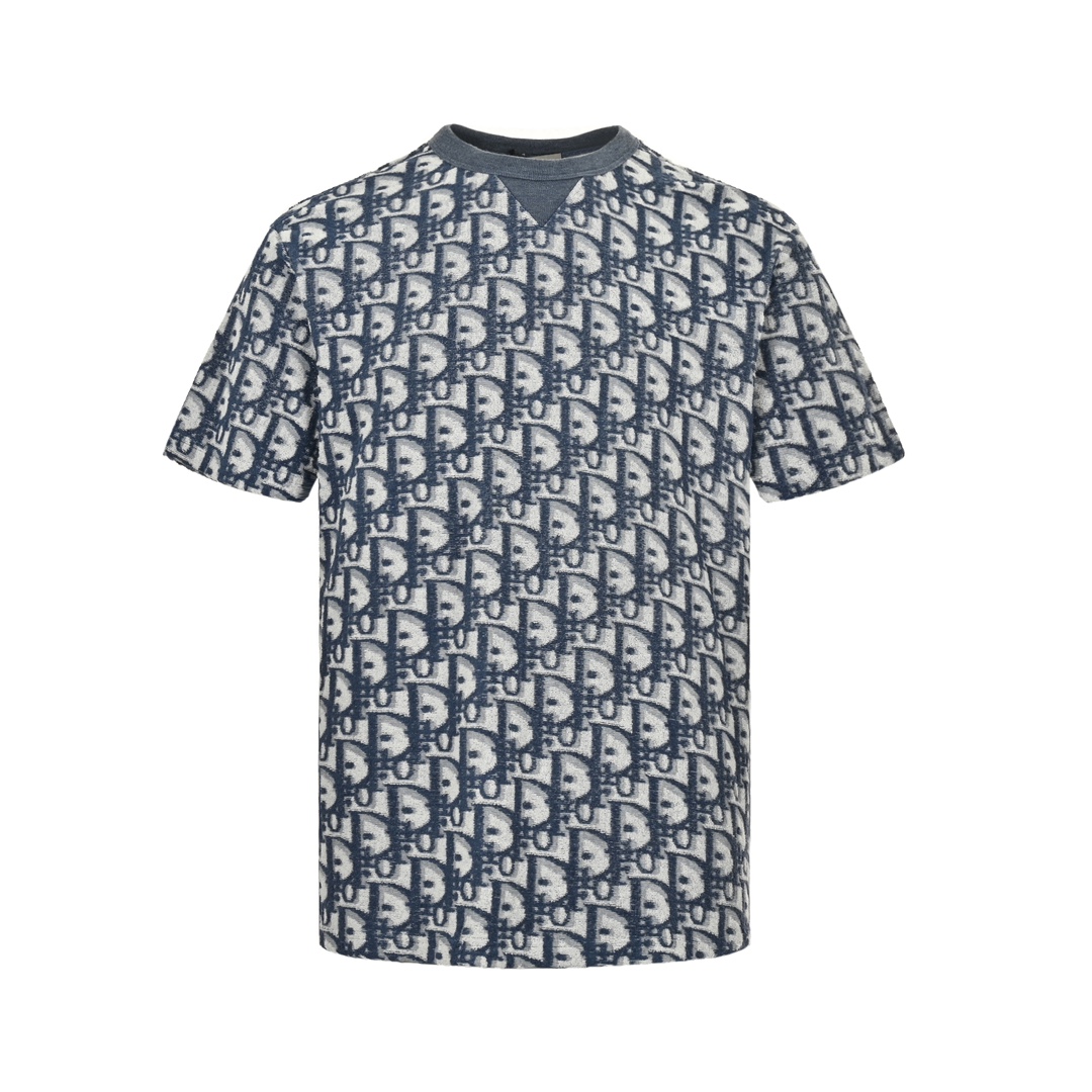 Dior 24ss full print monogram jacquard towel short sleeve