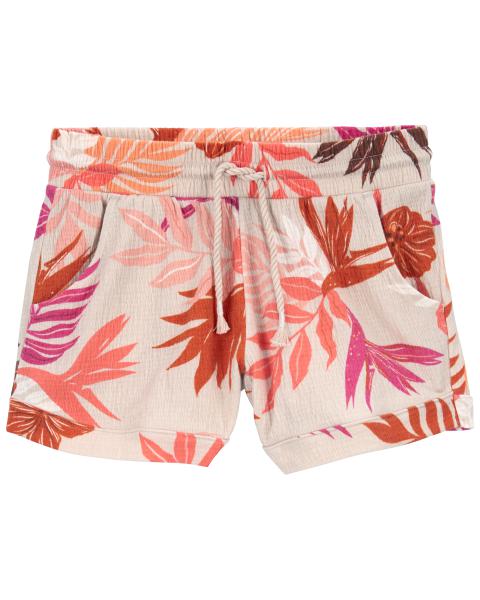 Carter's  Kid Good Vibes Pocket Tee with Floral Pull-On Knit Gauze Shorts