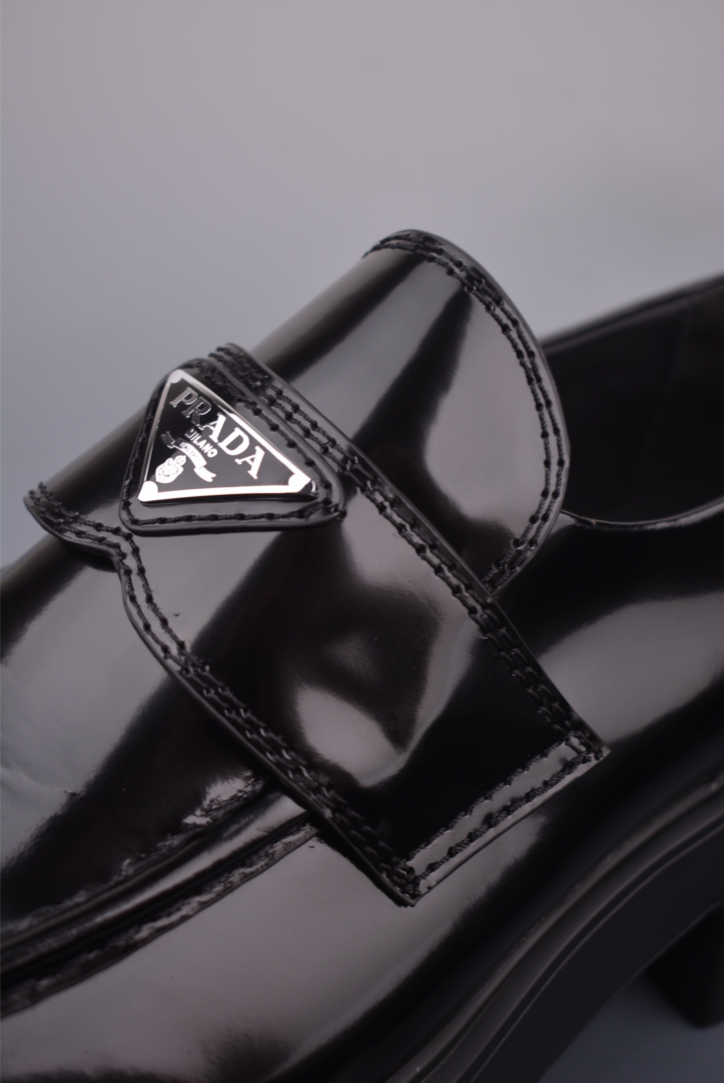 Prada Platform Logo Lace-Up Loafers 80906