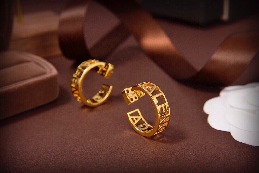 Balenciaga Hollow Font Earrings