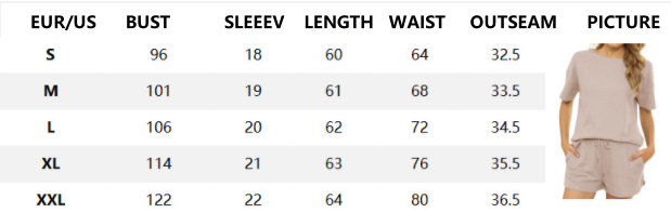 Rib Short-Sleeved Home Wear Solid Color Casual Two-Piece Pajamas Suit