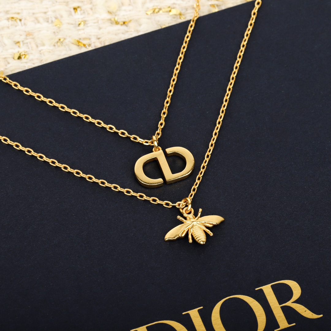 Dior Diamond CD Bee Double Necklace