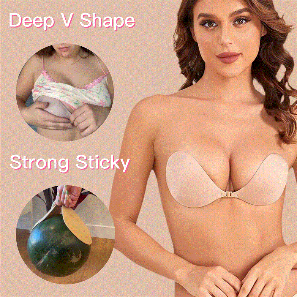 ⏰Last Day Promotion-[SAVE 50% OFF]--Adhesive Bra Backless Strapless Reusable Sticky Invisible Push Up Bra--BUY 1 GET 1 FREE